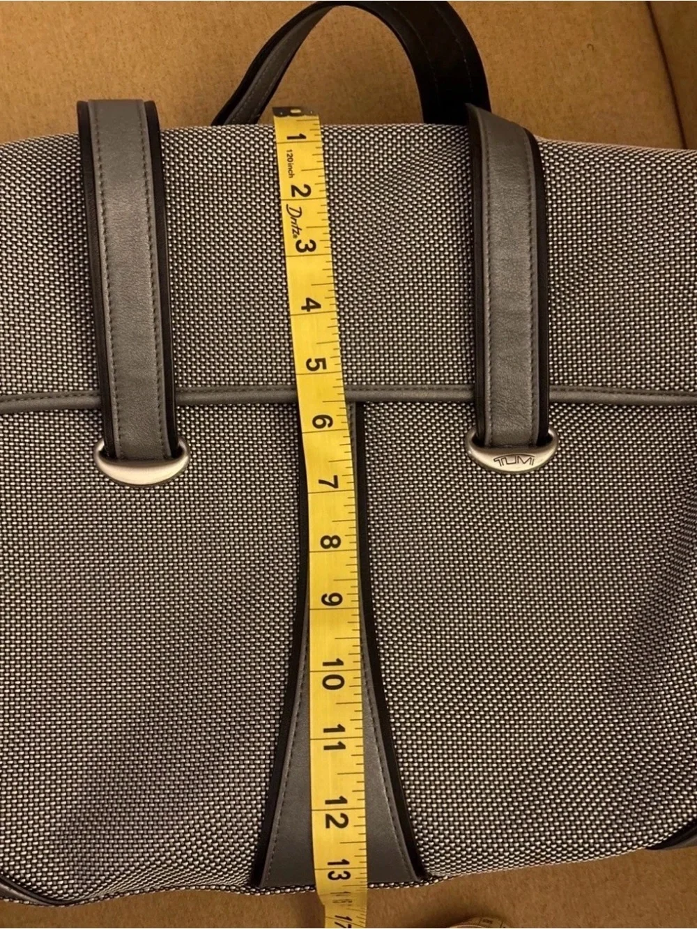 Tumi Grey Shoulder Strap Laptop Carrying Messenger Bag Briefcase & Coin Purse ID